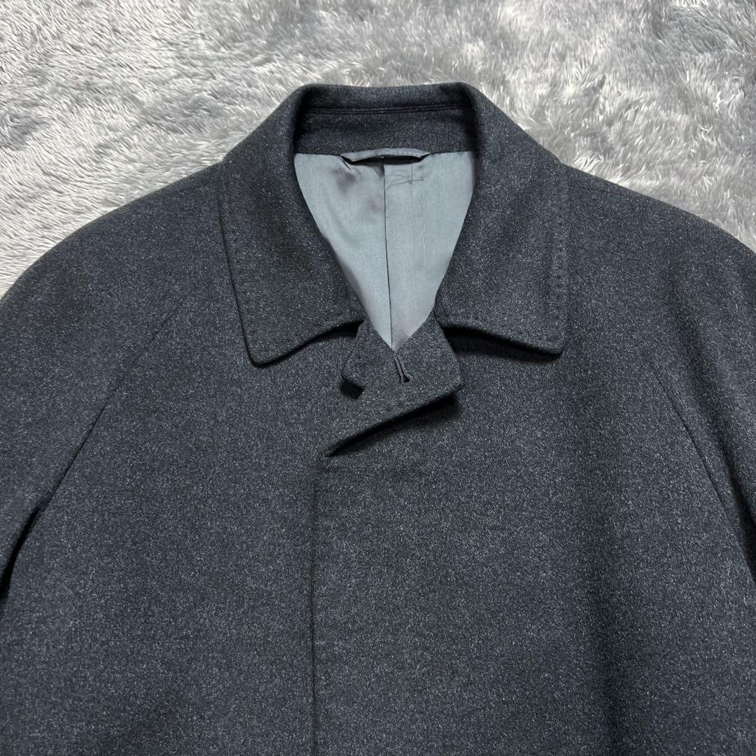 繊維の宝石　メンズ　カシミヤ100% バルマカンコート　ブラック　L 極美品