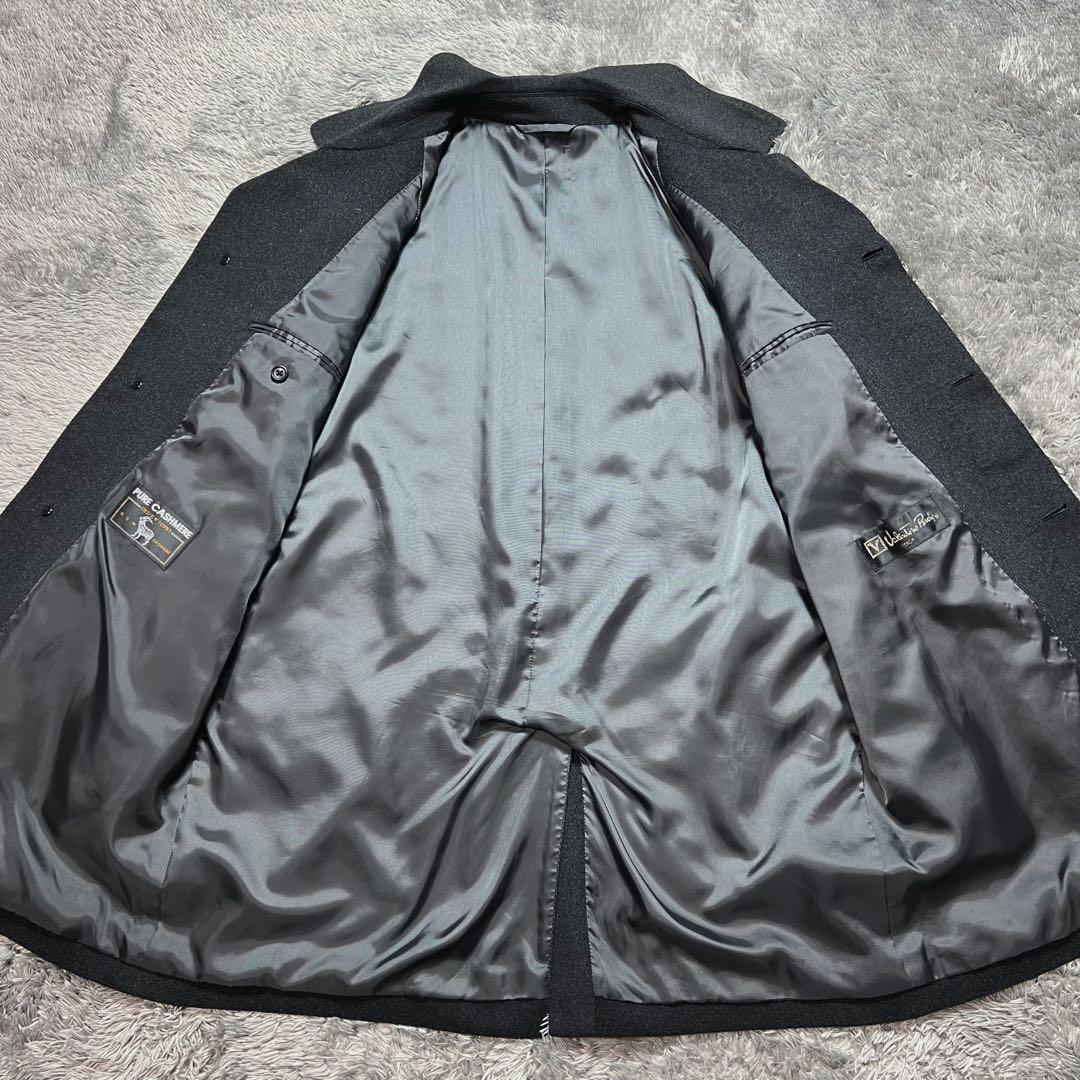 繊維の宝石　メンズ　カシミヤ100% バルマカンコート　ブラック　L 極美品
