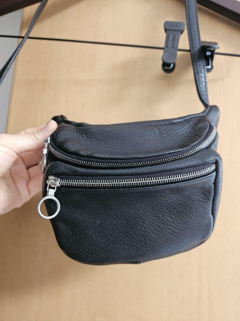 美品 Aeta アエタ ディアレザー ウエストポーチ ミニ ボディバッグ 黒 S Aeta アエタ <br>DA111 WAIST POUCH S ディアレザー ウエスト