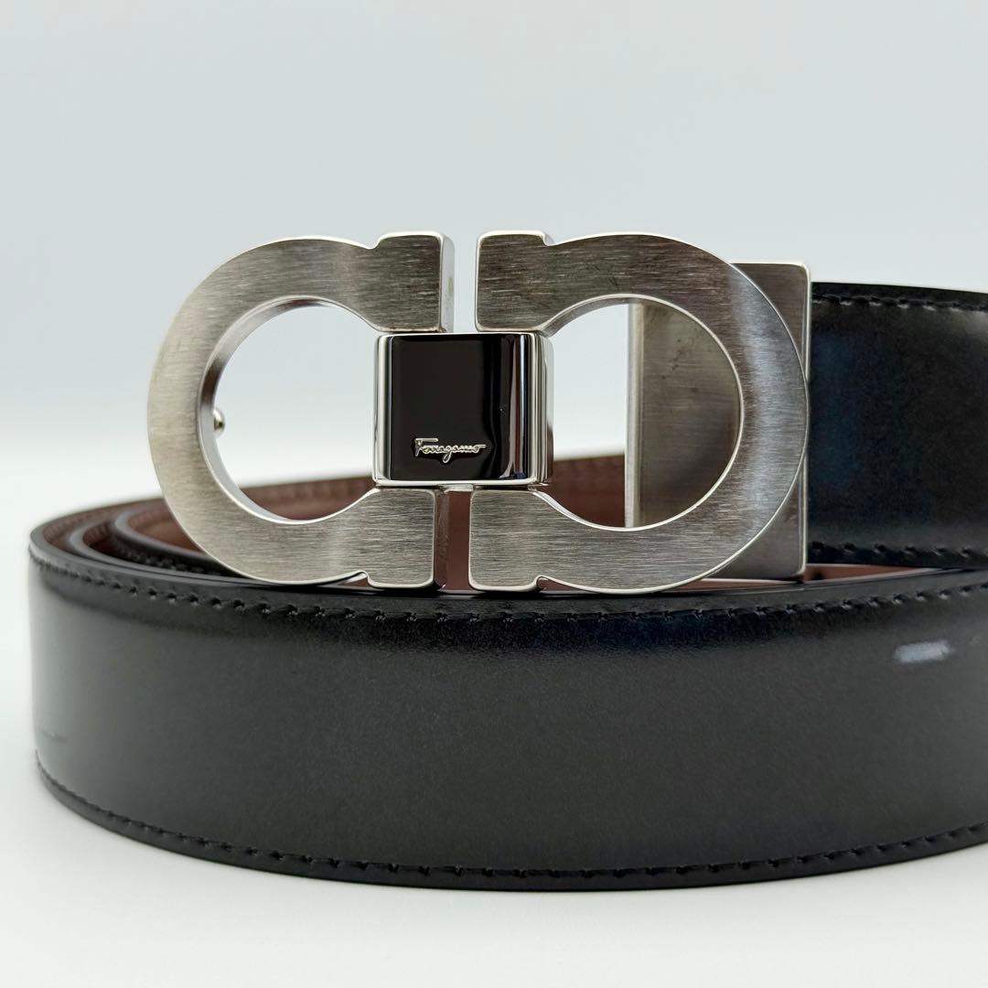 ✨箱付良品✨フェラガモ ガンチーニ レザー ベルト リバーシブル シルバー金具 ✨箱付良品✨フェラガモ ガンチーニ レザー ベルト リバーシブル シルバー金具