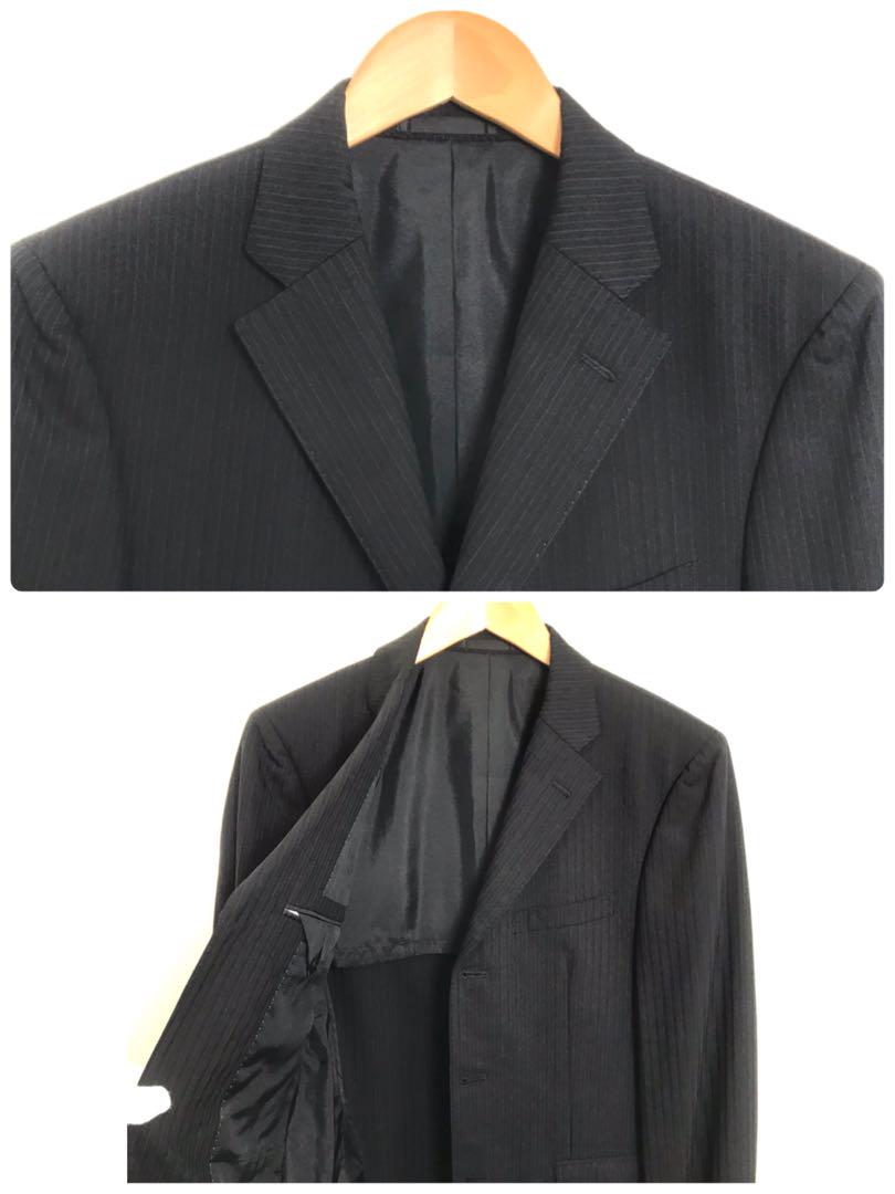 【美品】Burberry Blacklabel バーバリー　ストライプ　黒