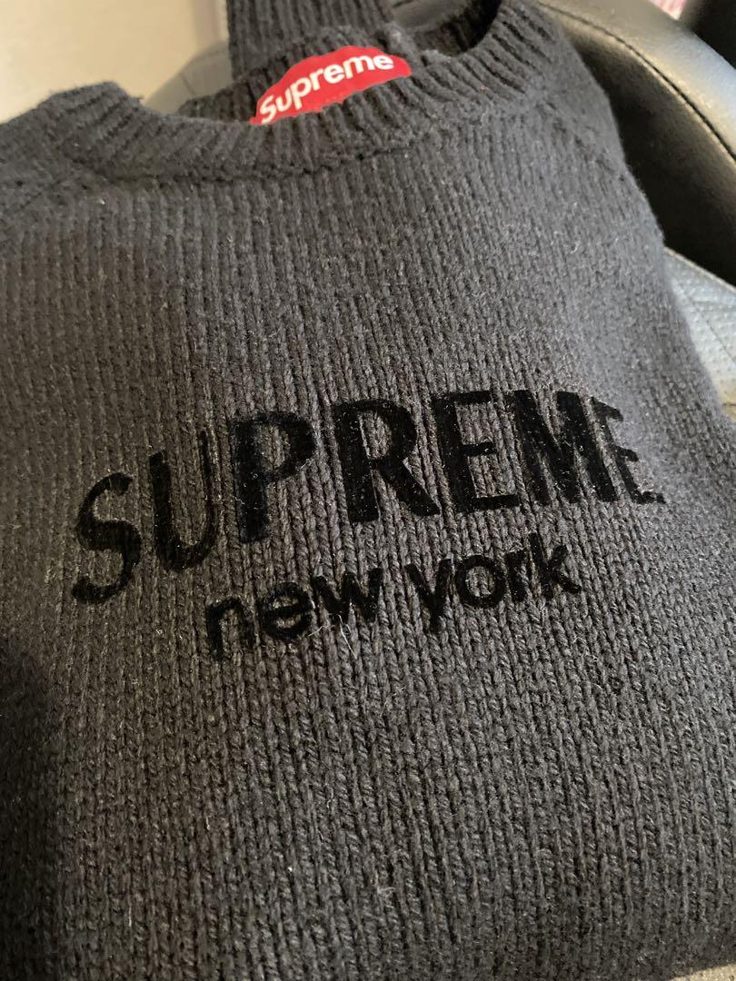 即完売 Supreme Flocked Logo Sweater スウェット　M
