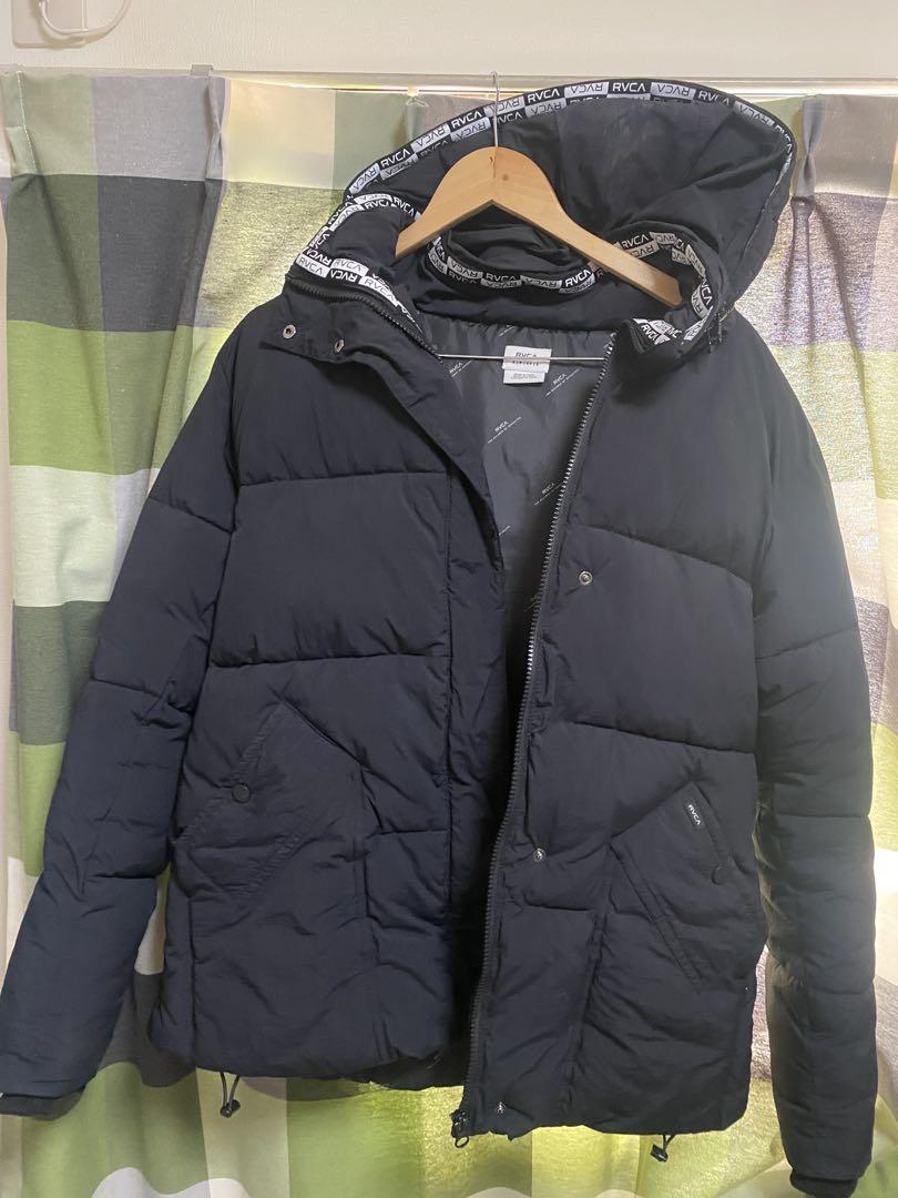 RVCA ブラック ダウンジャケット フード付き
