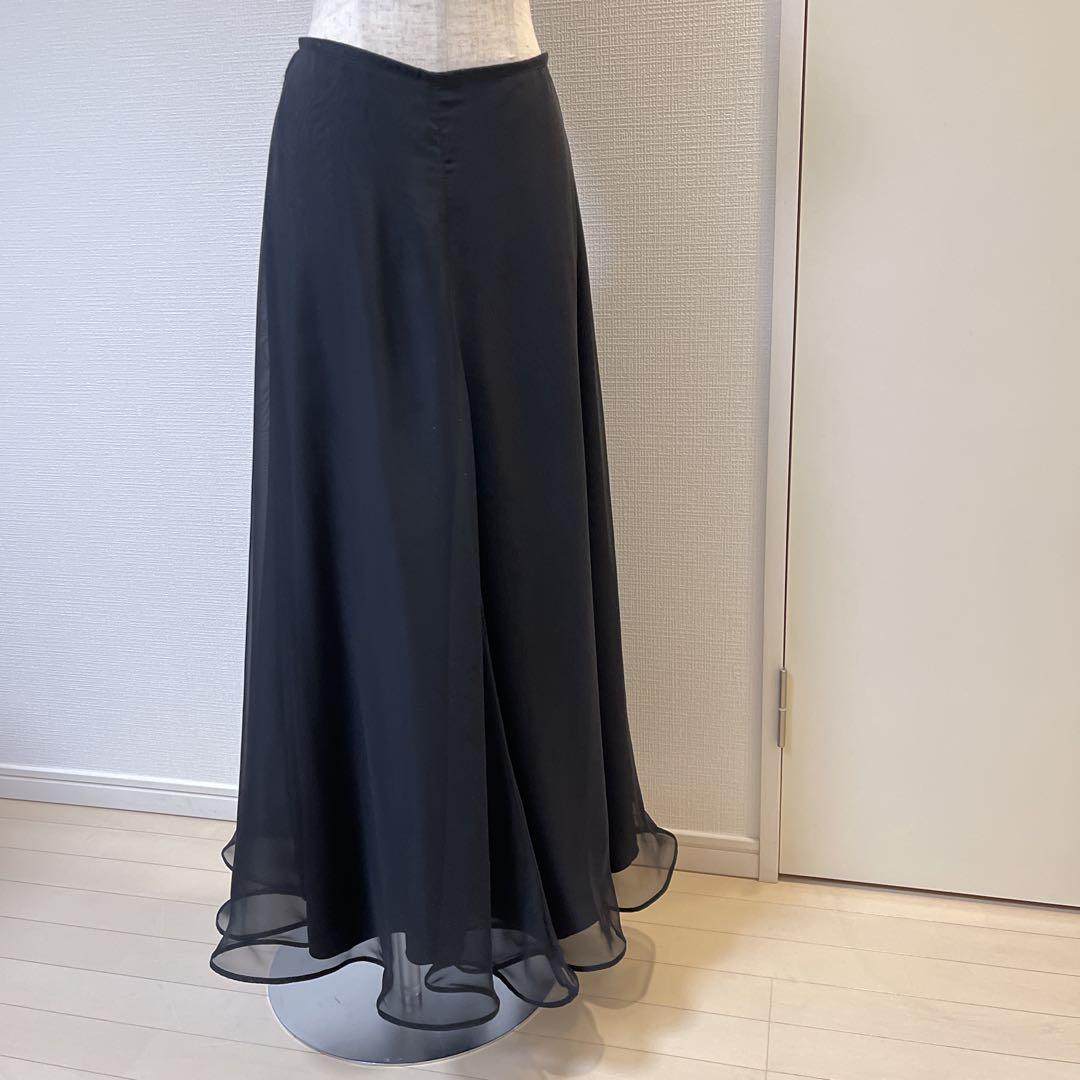 チャコット　シフォンオフショルダーダンスドレス 黒