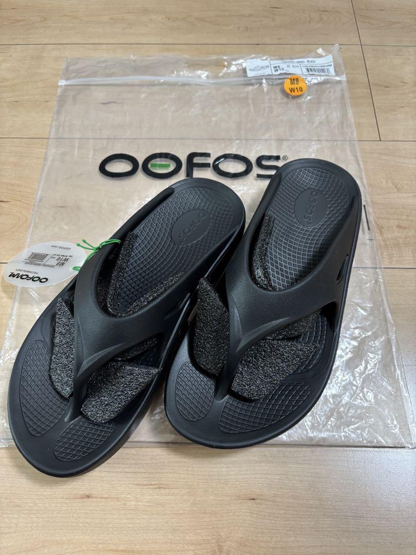 OOFOS ブラック ビーチサンダル M8 W10