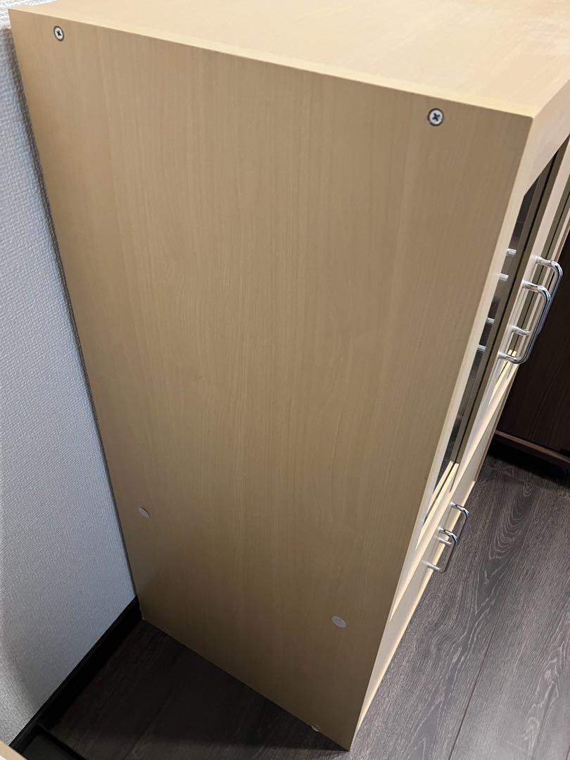 【茶色猫】ニトリ　食器棚　ナチュラル