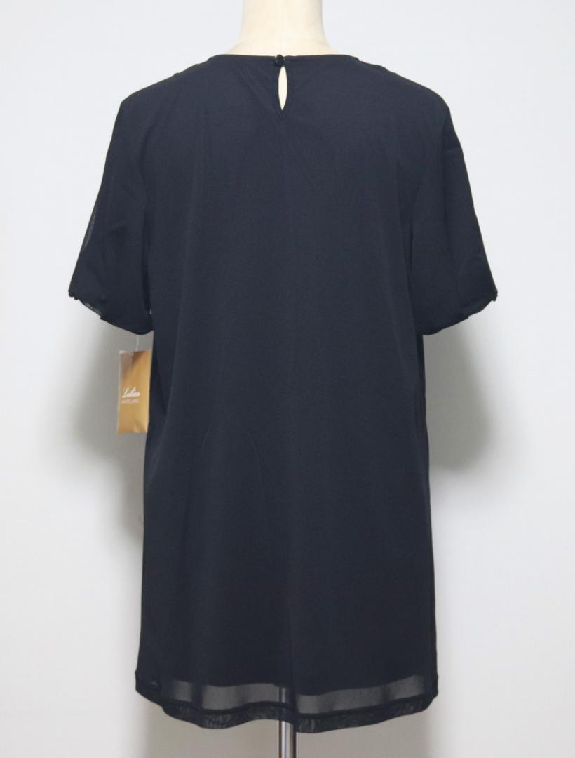 新品タグ付き【レリアン】ラメ入り刺繍 チュニック カットソー 黒 9 leilian - 新品タグ付き【レリアン】ラメ入り刺繍 チュニック