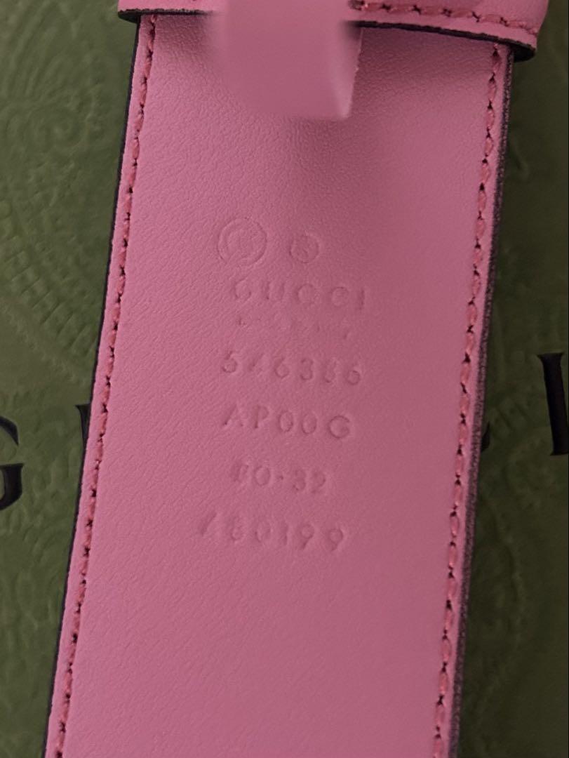 新品 GUCCI インターロッキング G バックル ベルト ピンク サイズ 80