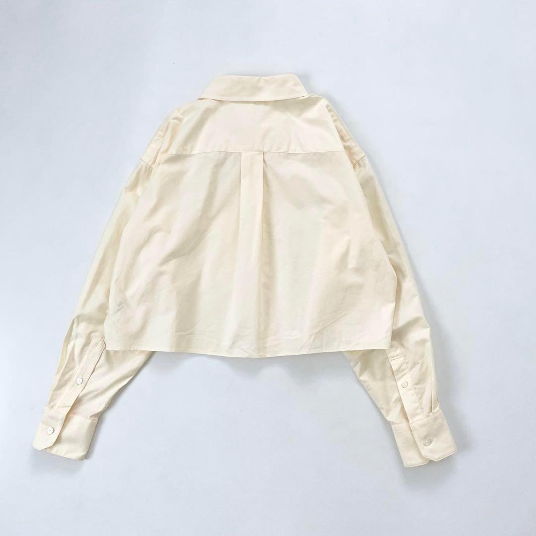 美品◎マカフィー　ファインコットンオックスフォードクロップドシャツ