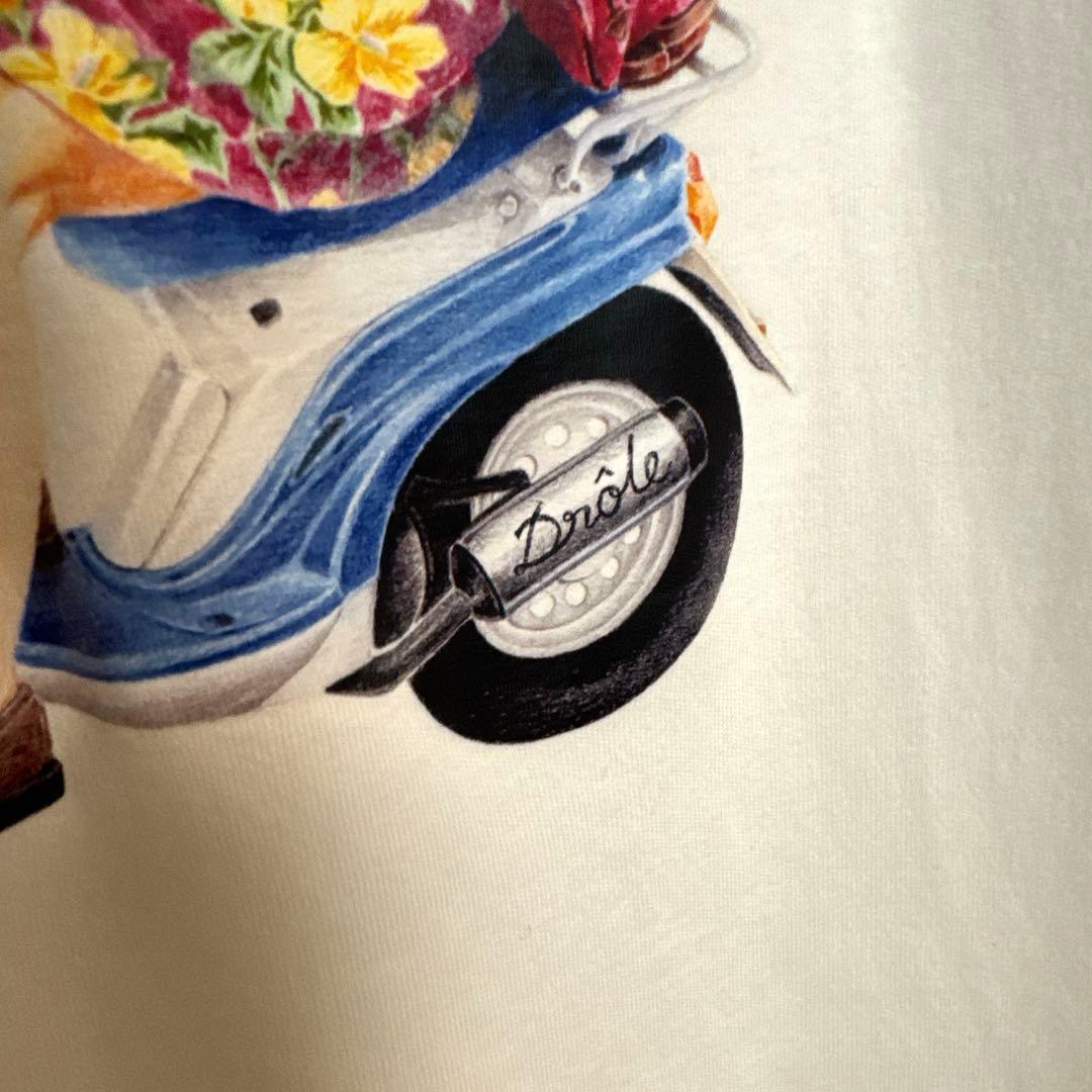 新品　ドロールドムッシュ　プリントTシャツ　ホワイト　XL