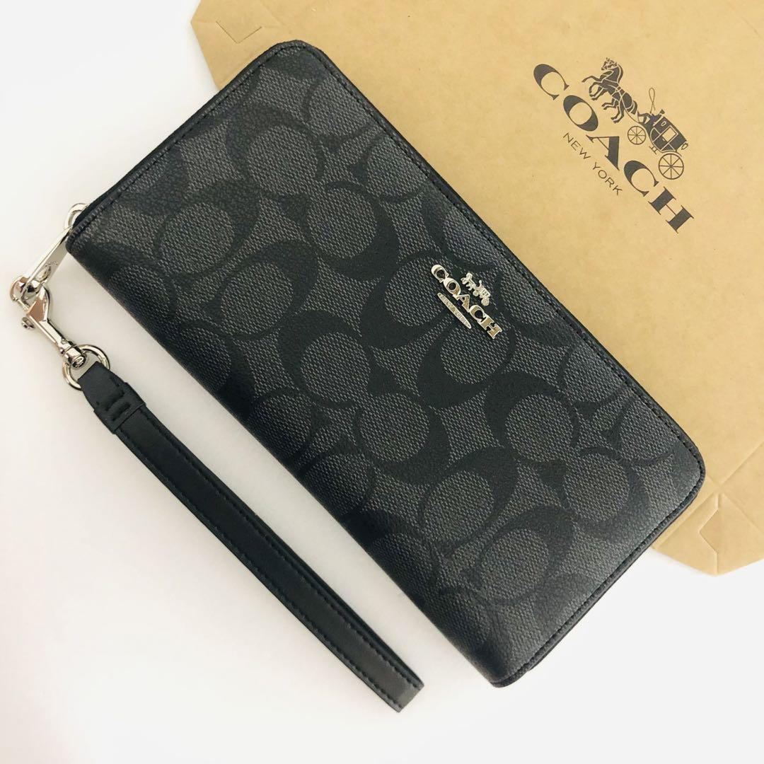 COACHコーチ長財布 レディースのブラック色おすすめ新品財布