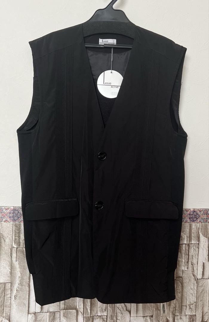 【新品】LASUD ACTIVE 異素材ベスト(ジレ)