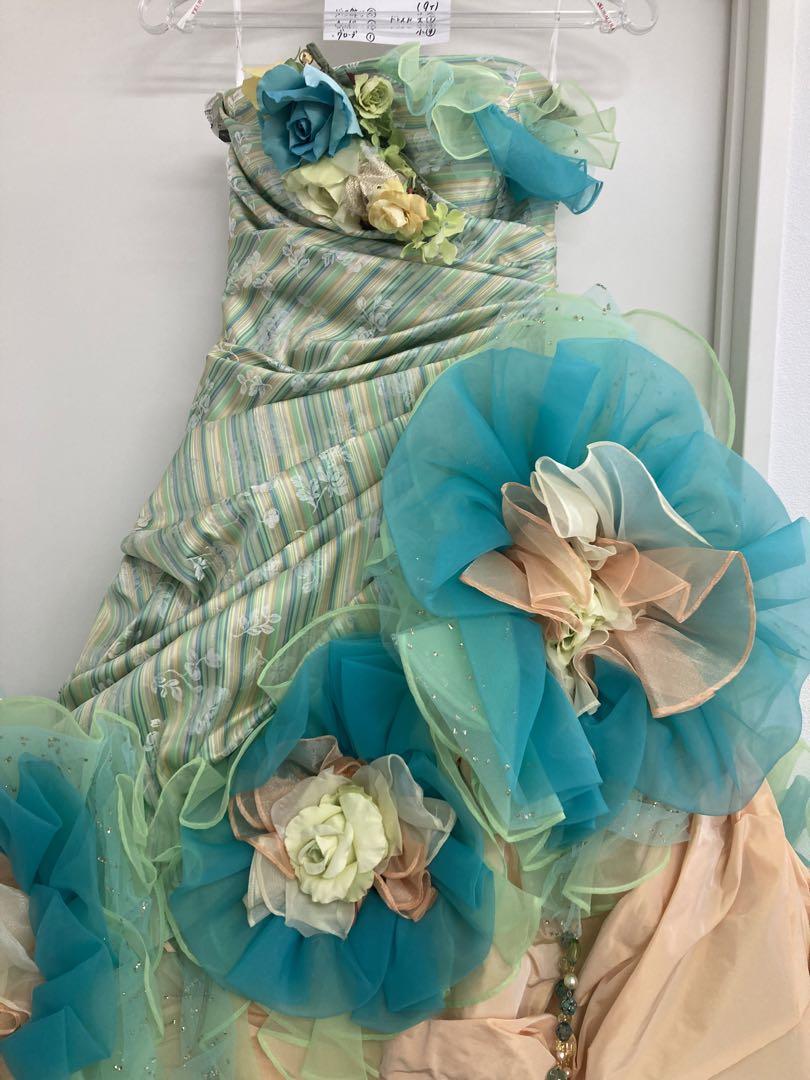ドレス　ブライダル　プリンセス　結婚式ウエディング　グリーン9T 064