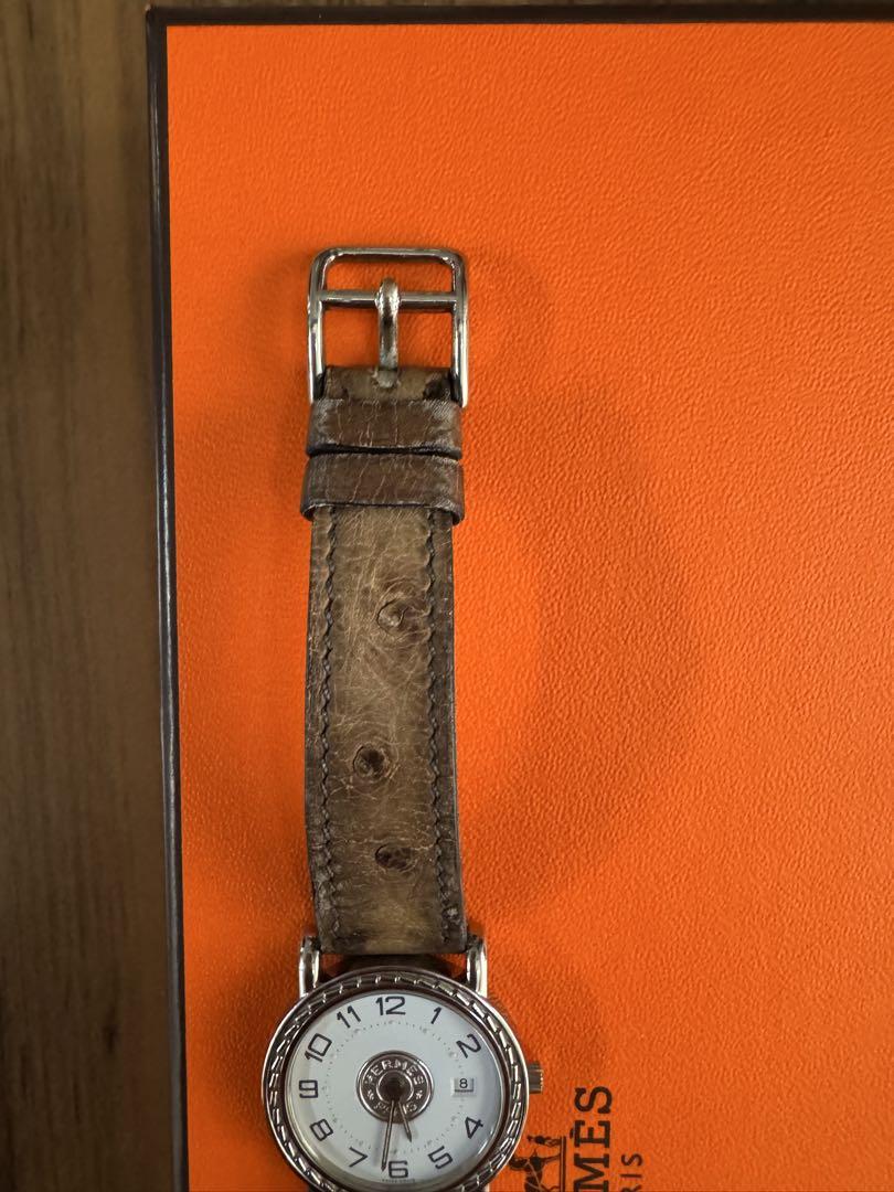 正規品【新品電池】HERMES セリエ/動作良好 人気モデル オーストリッチ HERMES エルメス セリエ 腕時計 OH済 ステンレススチール/革