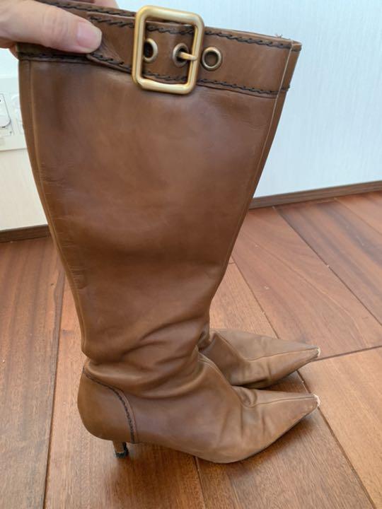 PRADA プラダ ロングブーツ ブラウン ソックス フィット 23.5