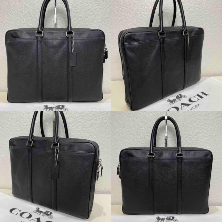 好評最安値 格安 バッグ ブリーフケース レザー メンテ済み Evqs4-m52175364214 コーチ 定価9.3万 ビジネス 即納最安値
