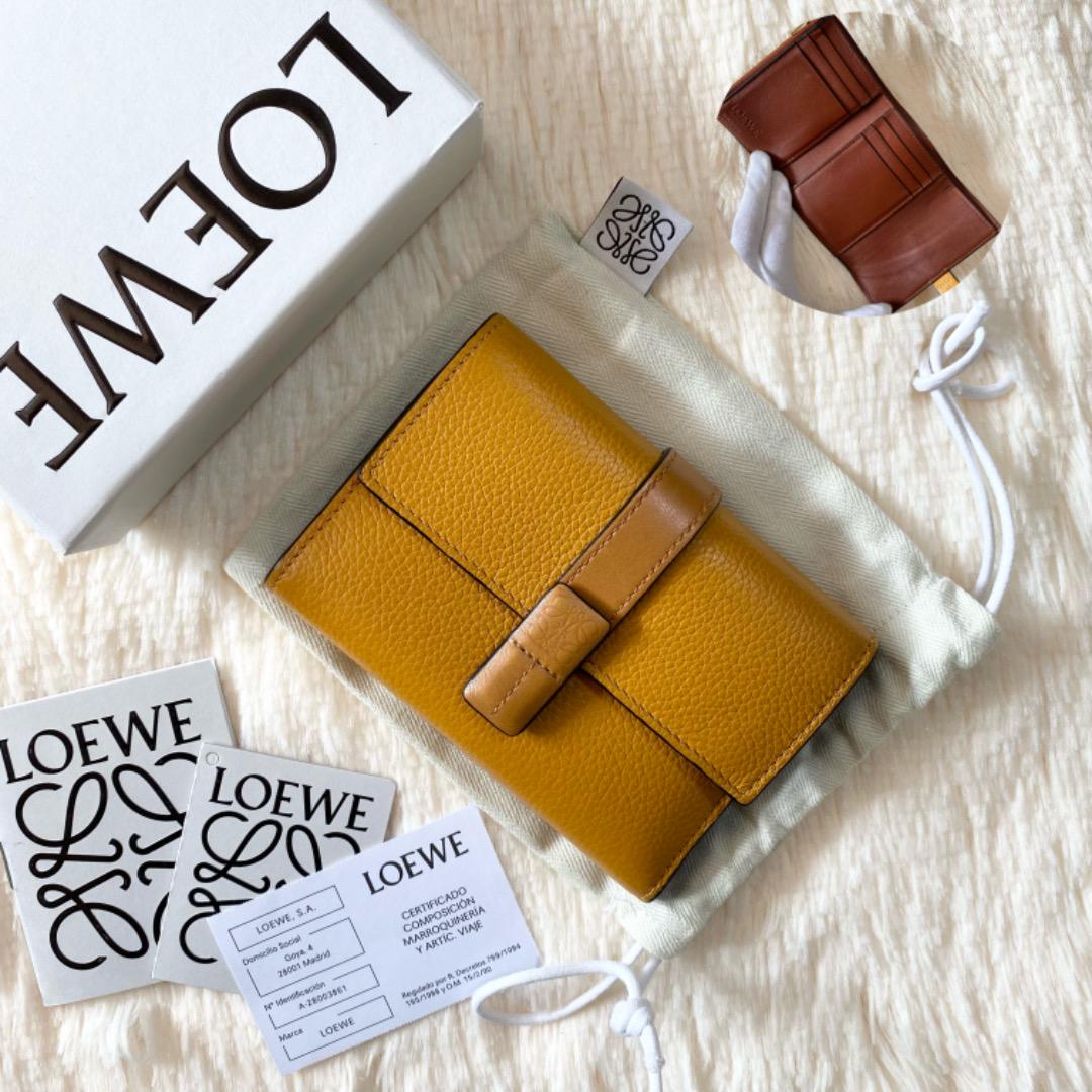 24300円 最大74%OFFクーポン LOEWE 三つ折り財布 バーティカルウォレット マルチカラー ブラウン系 革