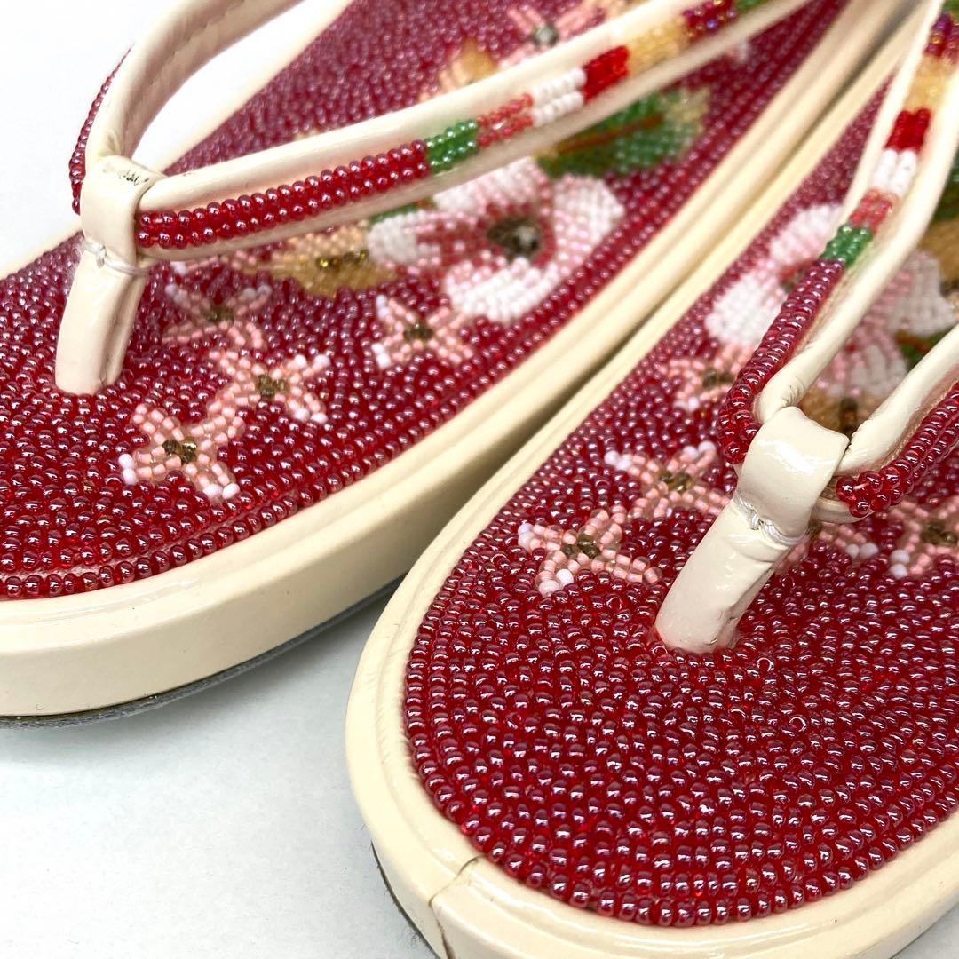 【着物と帯 時流】Z241095y◆訳あり 新品 ビーズ草履◆