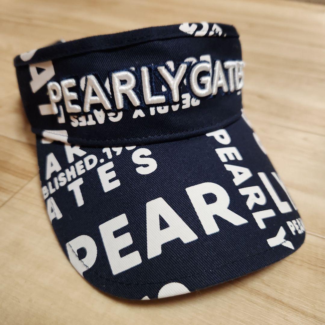美品✦PEARLY GATES ロゴバイザー ✦ネイビー✦Unisex