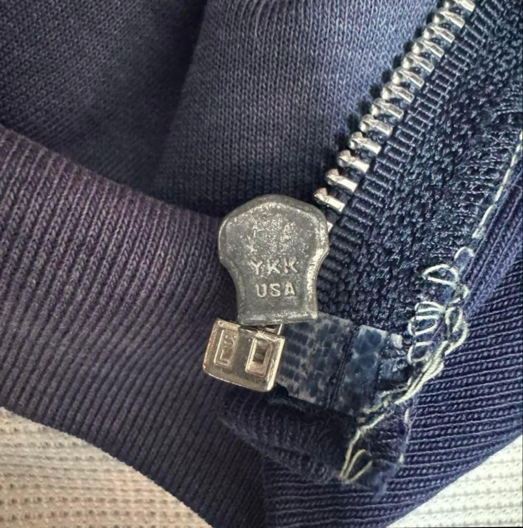 60s ジップパーカー ナス紺 ダブルフェイス 裏サーマル 鬼フェード 50s 60s ジップパーカー ナス紺 ダブルフェイス 裏サーマル 鬼フェード 50s