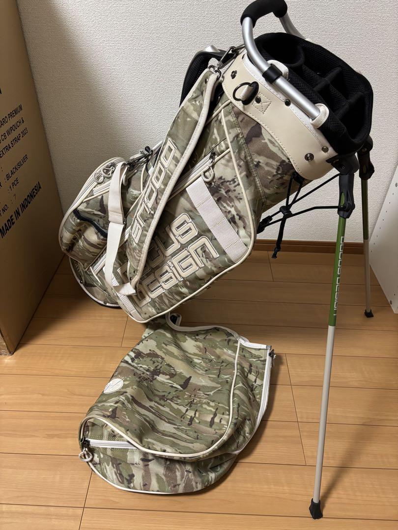 DOCUS DESIGN ドゥーカスデザイン迷彩キャディバッグ　ヘッドカバー付き