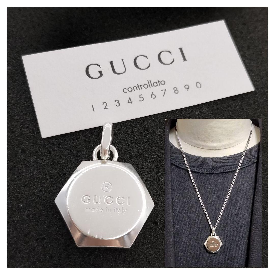 GUCCI グッチ ネックレス トップ ヘキサゴン 六角形 ロゴ