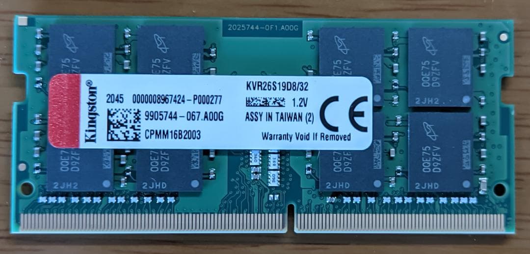 1周年記念イベントが ノートPC用増設メモリ 32GB 1枚 DDR4-2666 PC4