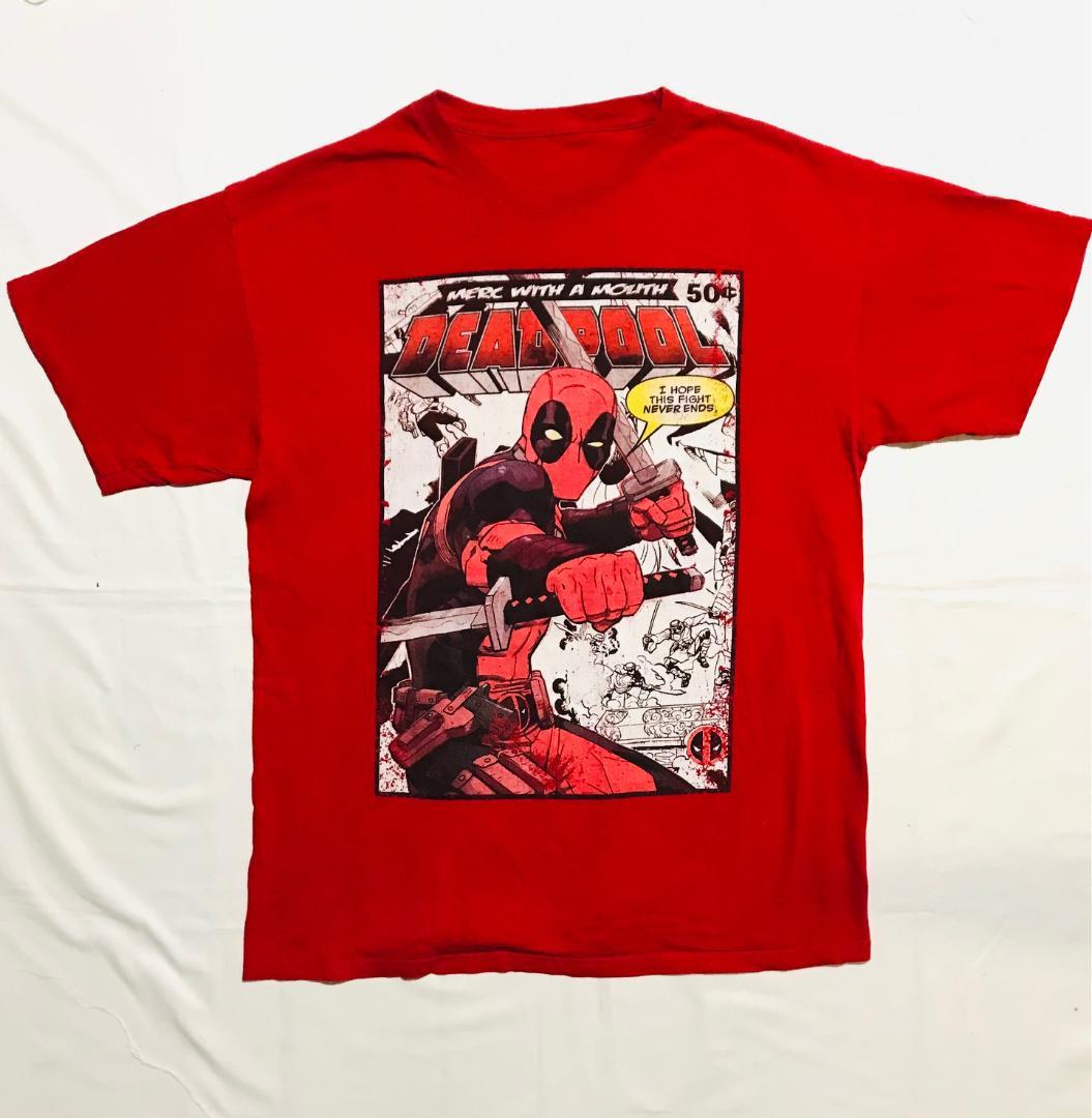 マーベル/デッドプール Tシャツ XL レッド MARVEL アメコミ