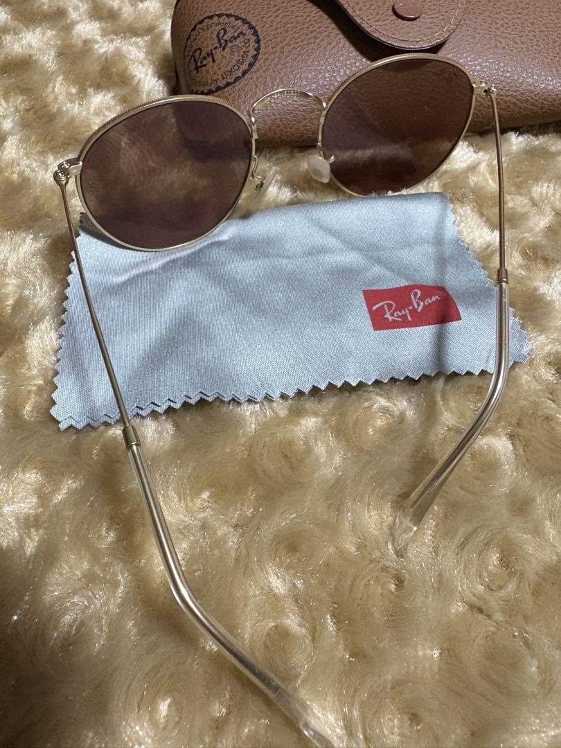 Ray-Ban ピンクミラーレンズ ゴールドフレーム サングラス