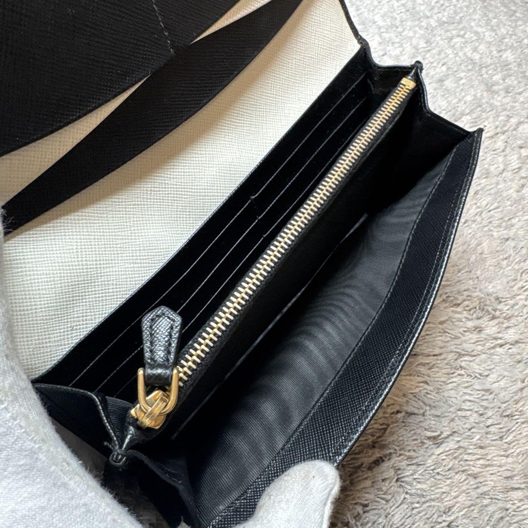 PRADA プラダ 長財布 サフィアーノ ブラック ゴールドロゴ