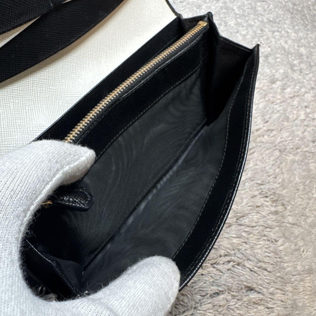 PRADA プラダ 長財布 サフィアーノ ブラック ゴールドロゴ