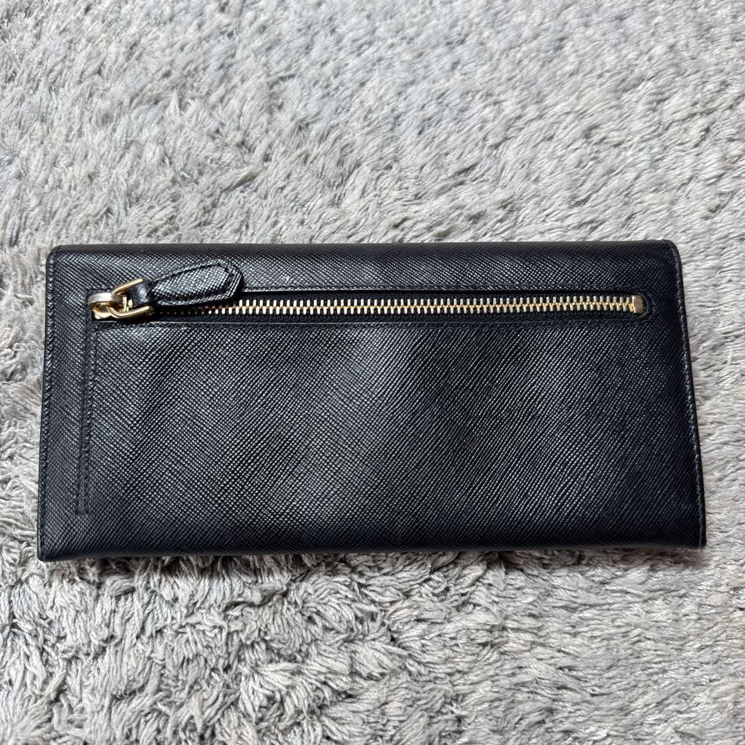 PRADA プラダ 長財布 サフィアーノ ブラック ゴールドロゴ