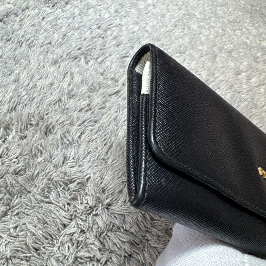 PRADA プラダ 長財布 サフィアーノ ブラック ゴールドロゴ