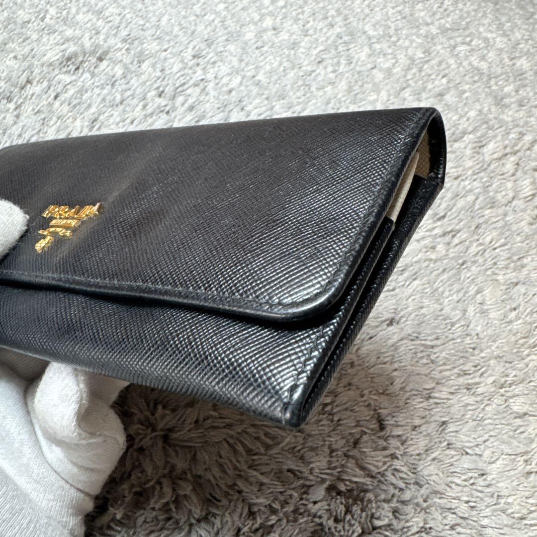 PRADA プラダ 長財布 サフィアーノ ブラック ゴールドロゴ