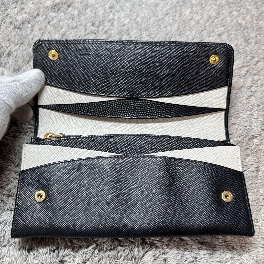PRADA プラダ 長財布 サフィアーノ ブラック ゴールドロゴ