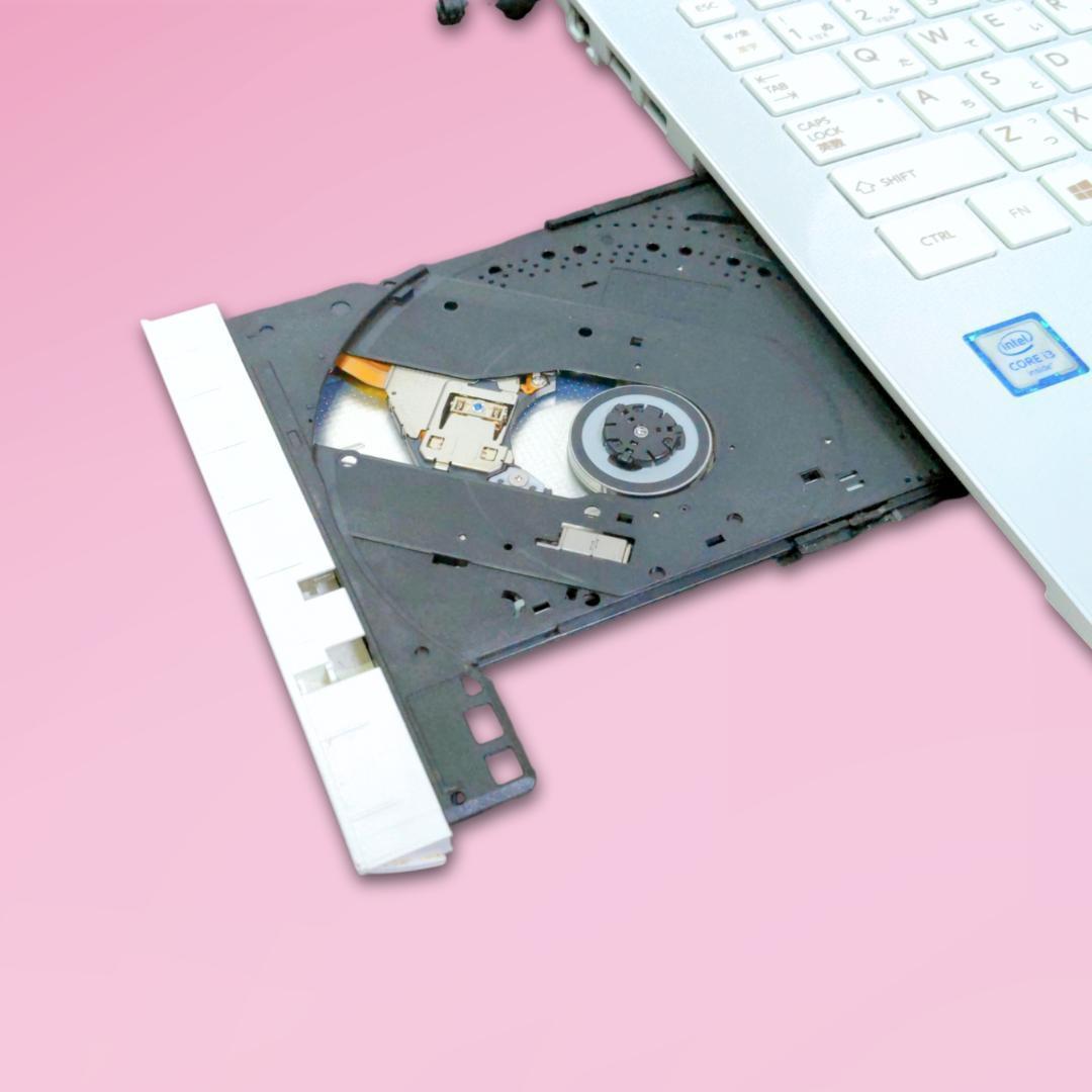 ホワイトNECノートパソコン SSD Windows11オフィスDVDカメラ