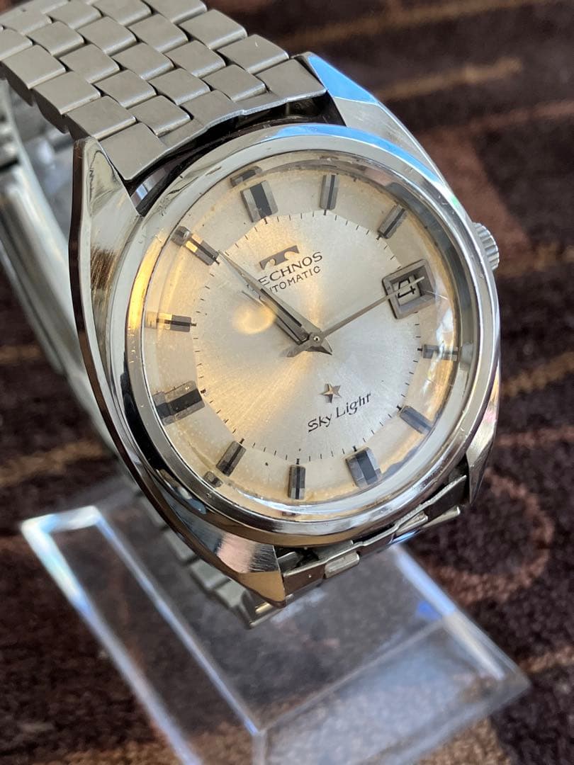 テクノス スカイライト アンティーク 12角 オメガ純正ブレス FF518 美品 テクノス スカイライト アンティーク 12角 オメガ純正ブレス FF518 美品