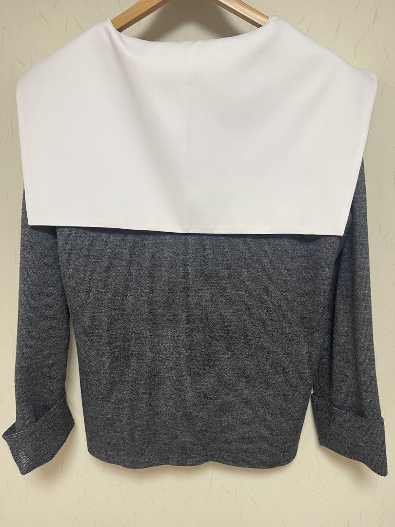 ジャケット・アウター Bibiy. PENELOPE COLLAR KNIT Gray
