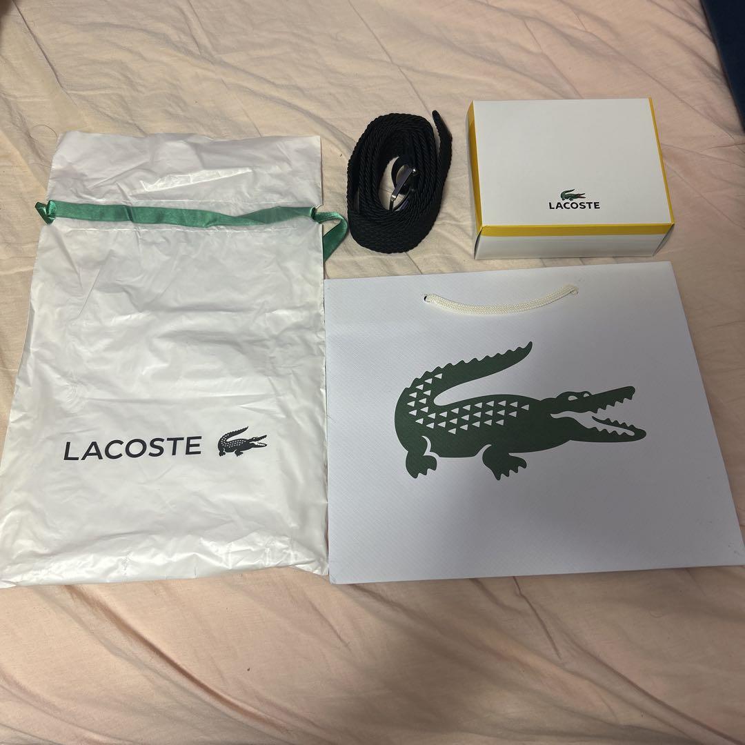 LACOSTE 黒 メッシュベルト 調整可能約100センチ