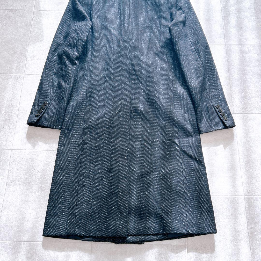 極美品✨ZARA ダブルチェスターコート ヘリンボーン イタリア生地 黒 グレー