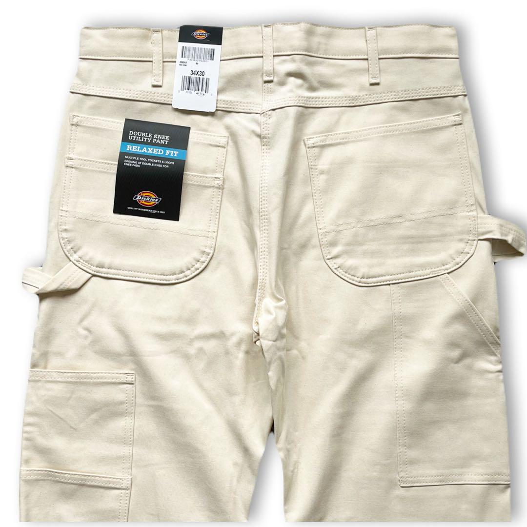 新品32x30 ナチュラル DICKIES ダブルニー ペインター パンツ