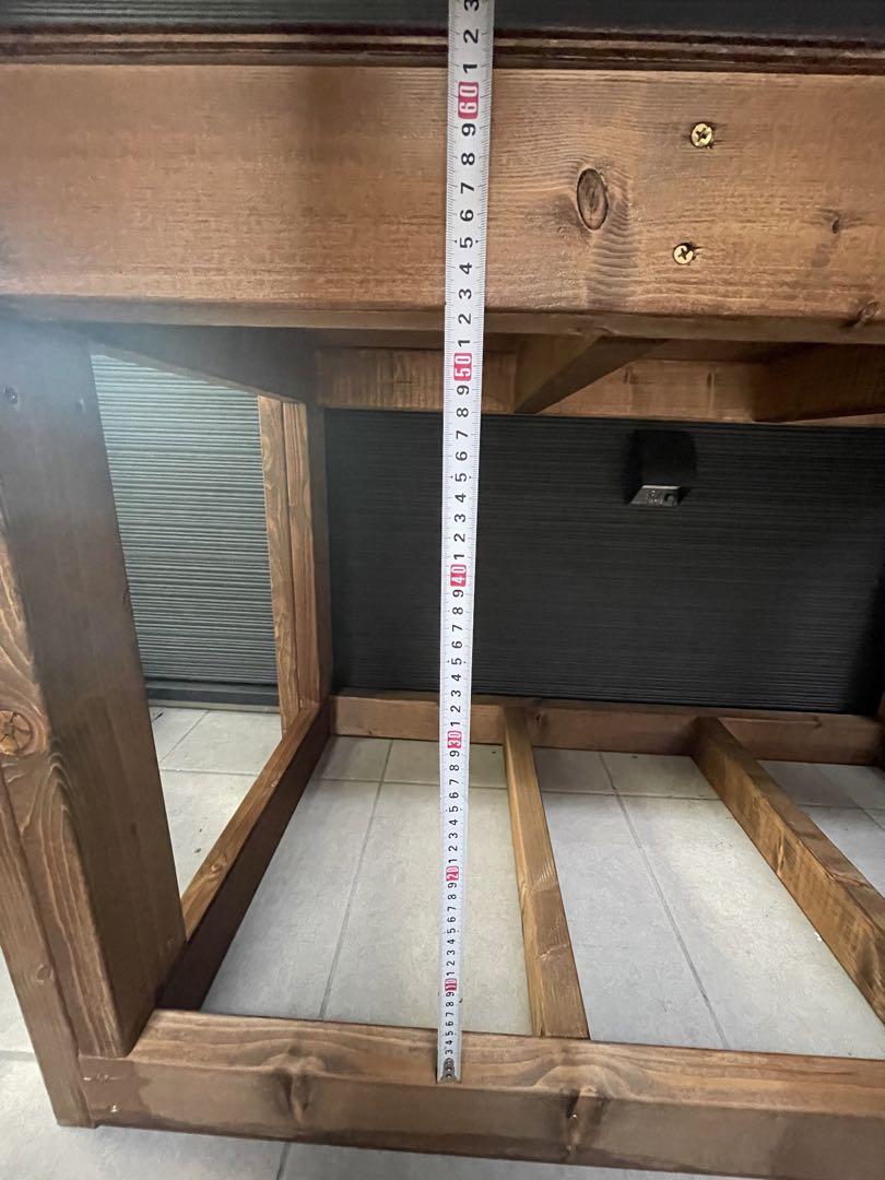 水槽台120㎝奥行60㎝制作後強度抜群