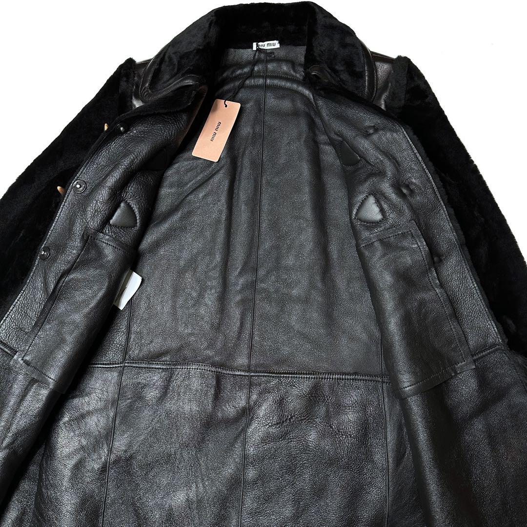 【NEW限定品】 MIU 14SS MIU ダッフル ムートン ファー コート ミュウミュウ ジャケット・アウター