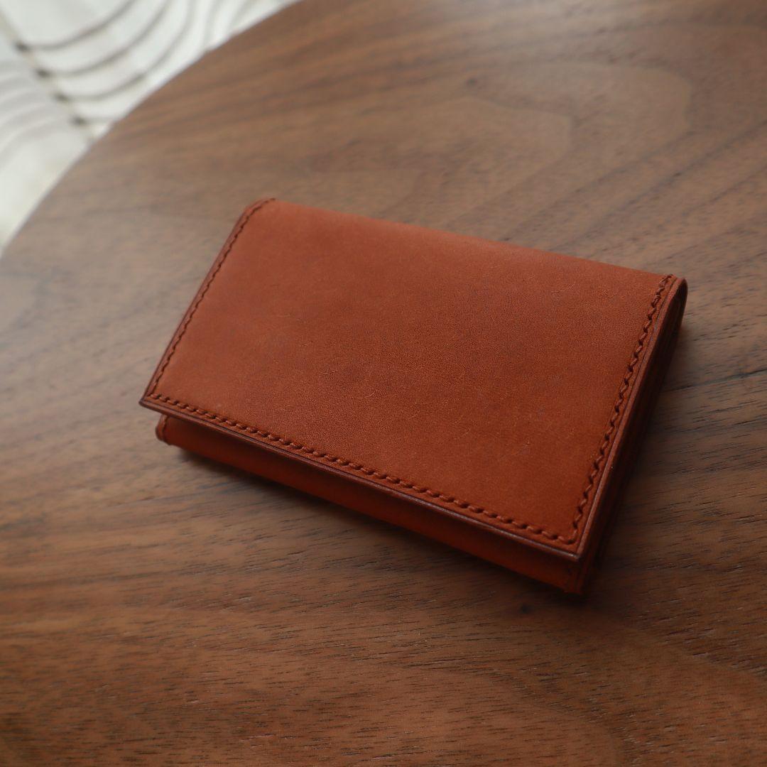 【イタリアンレザー】本革名刺入れ　総手縫い　フルハンドメイド