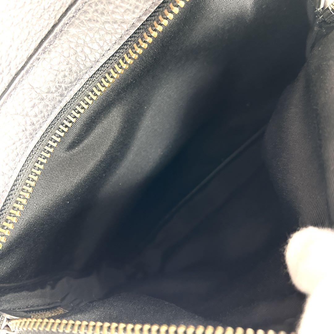 【美品】コーチ リュック バッグパック 2層式 レザー ロゴ メンズ ネイビー 画像12