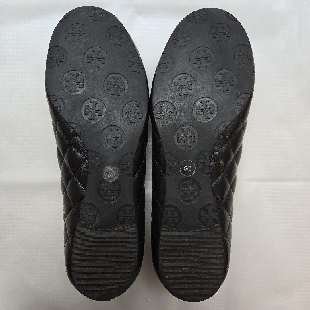 Tory Burch キルティング フラットシューズ ブラック 約23cm