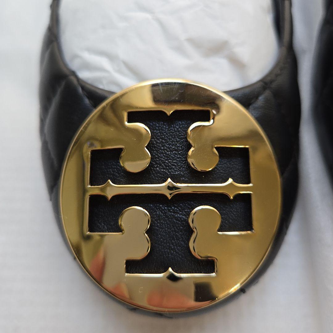 Tory Burch キルティング フラットシューズ ブラック 約23cm
