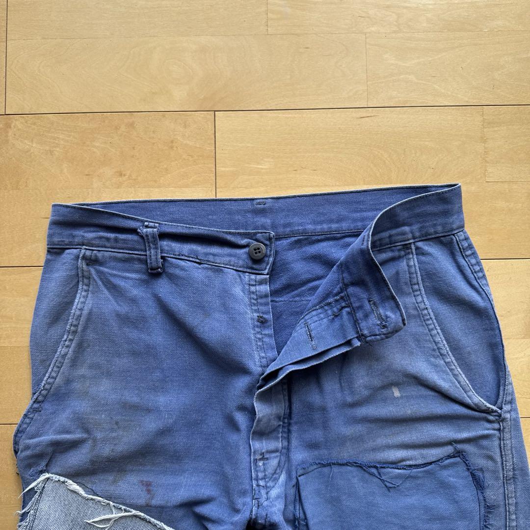 EURO ヴィンテージ モールスキン　パッチワーク　パンツ　ボロ　50s