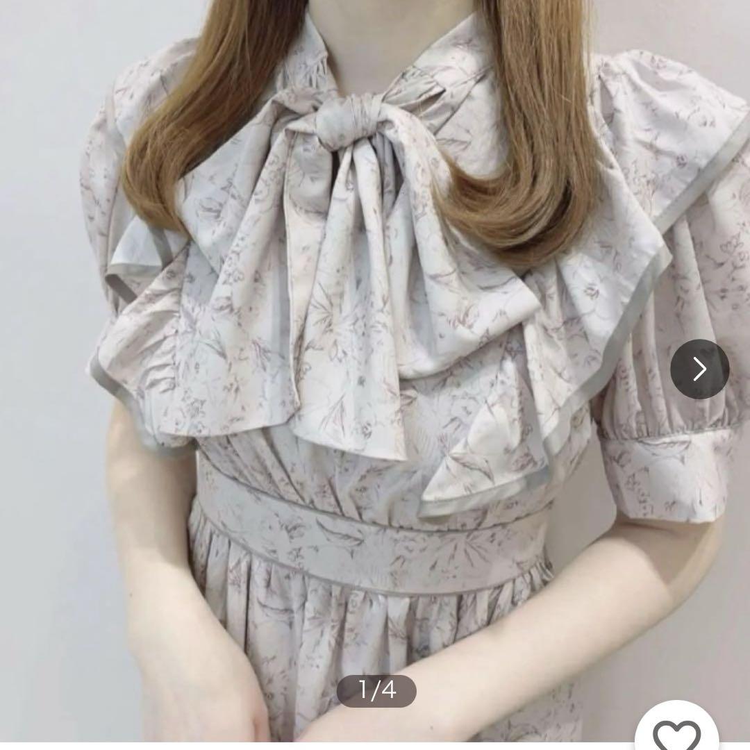ℳ*♡様 evelyn エブリン 半袖花柄フリルOP ロングワンピース