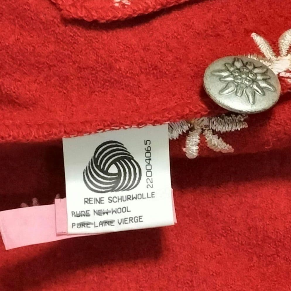 GEIGER フラワー刺繡 オーストリア製 チロリアン ウール ジャケット 花柄 GEIGER フラワー刺繡 オーストリア製 チロリアン ウール ジャケット 花柄